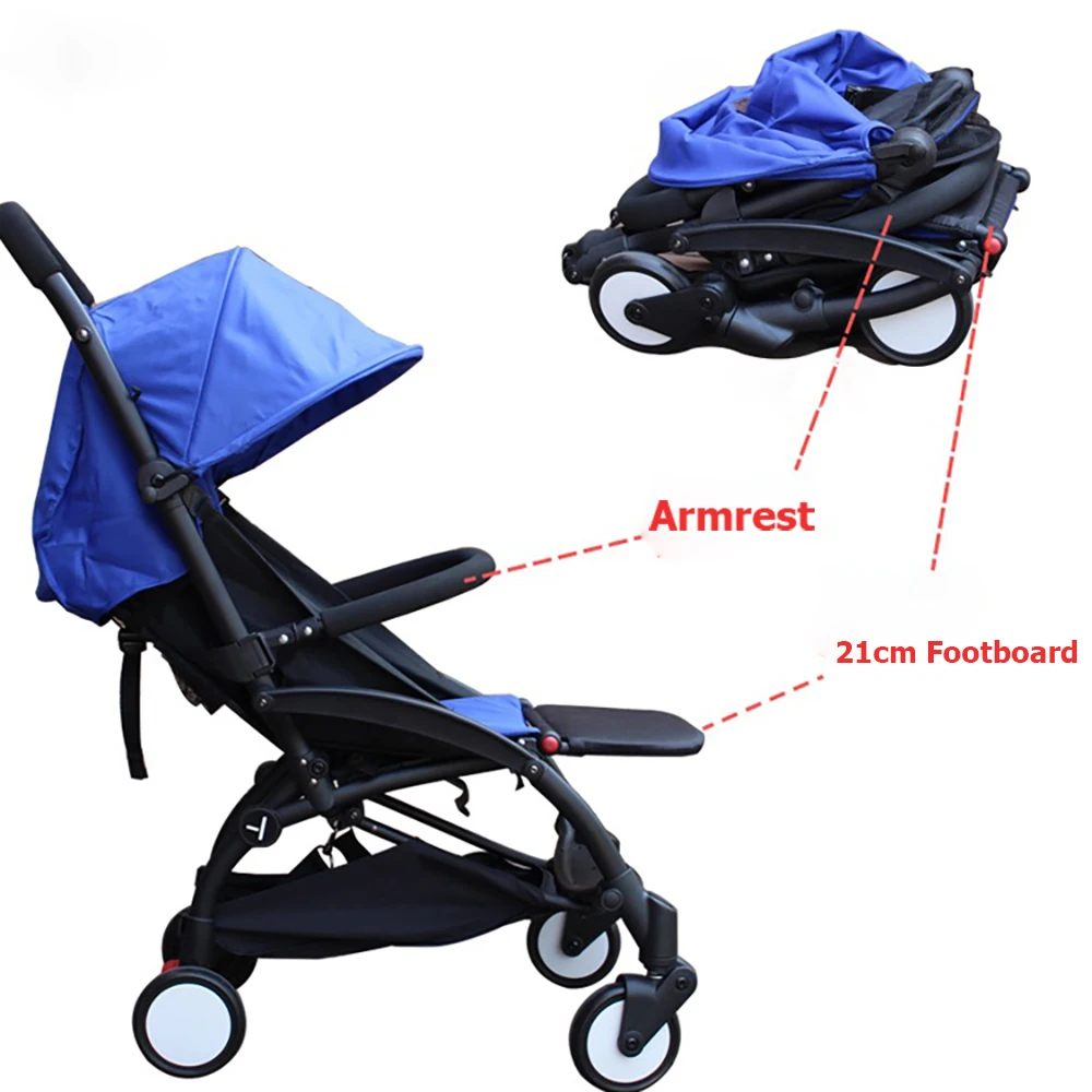 Reposapiés de extensión de 21cm para cochecito de bebé, reposabrazos de cuero PU para Babyzen Yoyo /yoya, accesorios para carrito infantil