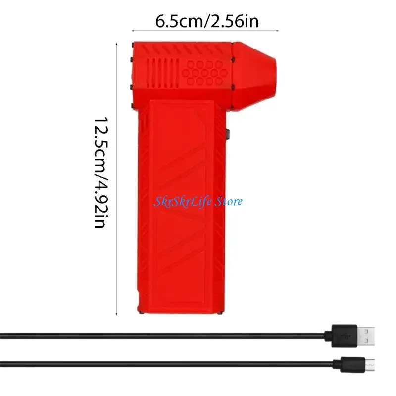 E65E منفاخ صغير مروحة نفاثة مروحة عنيفة 120,000 دورة في الدقيقة مروحة قوية 3 سرعات قابلة للتعديل مروحة منفاخ صغير منافض الهواء