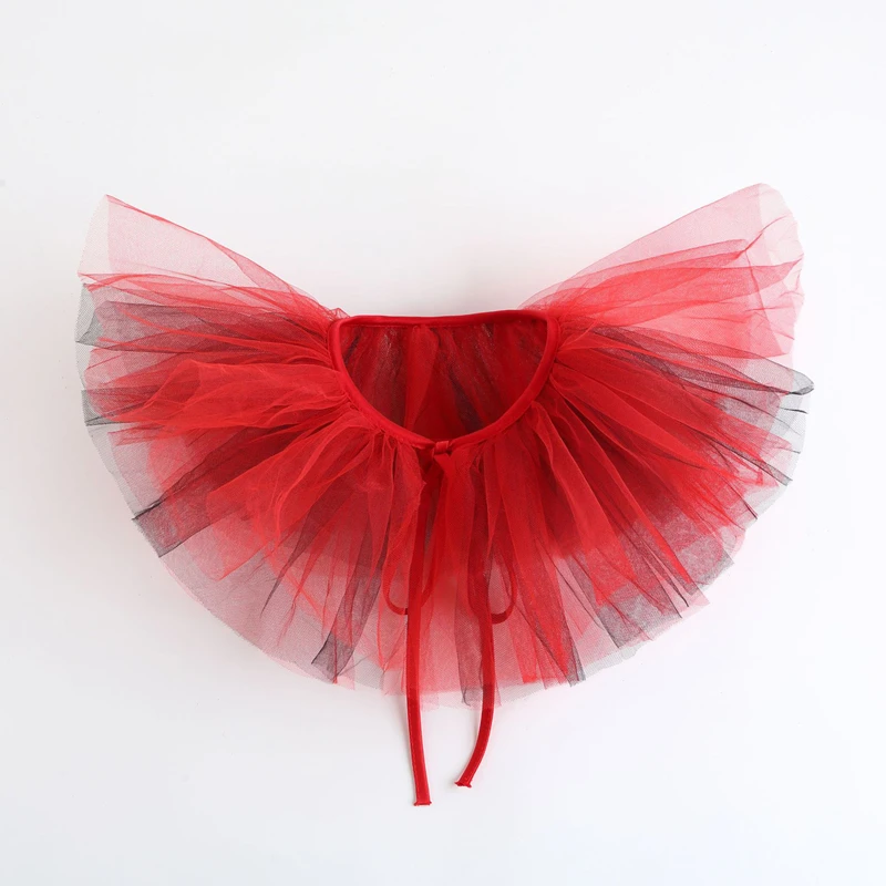 Exaggerated Colorful Scarf Detachable Mesh Fake Collar Layered Ruffle Sheer Clown Neck Collar Performance Accessories
