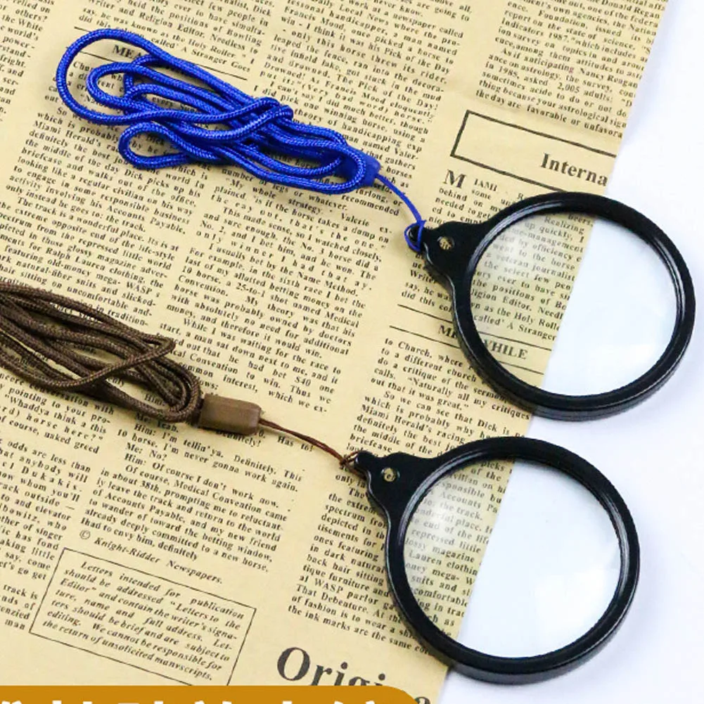 10X Hanging Magnifying Glass Jewelry Loupe  Magnifier Optical Lens Necklace Hanging Portable with Rope for Reading Watch Repair