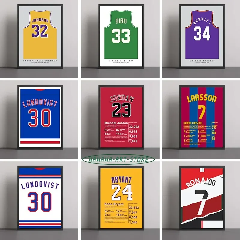 Athlete Jersey Number Poster Canvas Printing Sports Star Signs Wall Decor Ideal for Basketball Fans and Home Room Decor