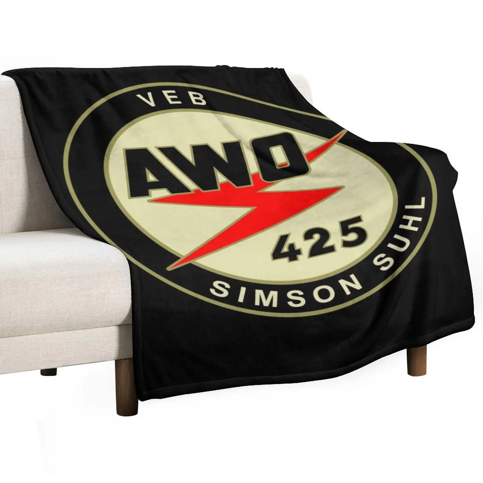 AWO Simson logo Throw Blanket Sofa Throw Personalized Gift Beach Blankets