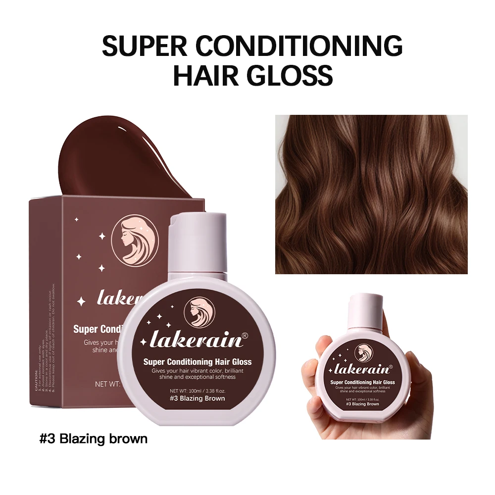 Hair Glaze Super Gloss Color Conditioning Gloss Rinse Semi-permanente haarglans die de kleur verbetert, voedt en herstelt Gemakkelijk