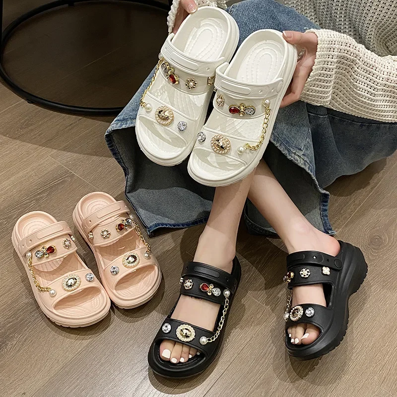 Women Slippers Wedge Platform Beach Slides Fashion High Heels Designer Sandals Female Casual Outdoor Sport Ladies Shoes 2023