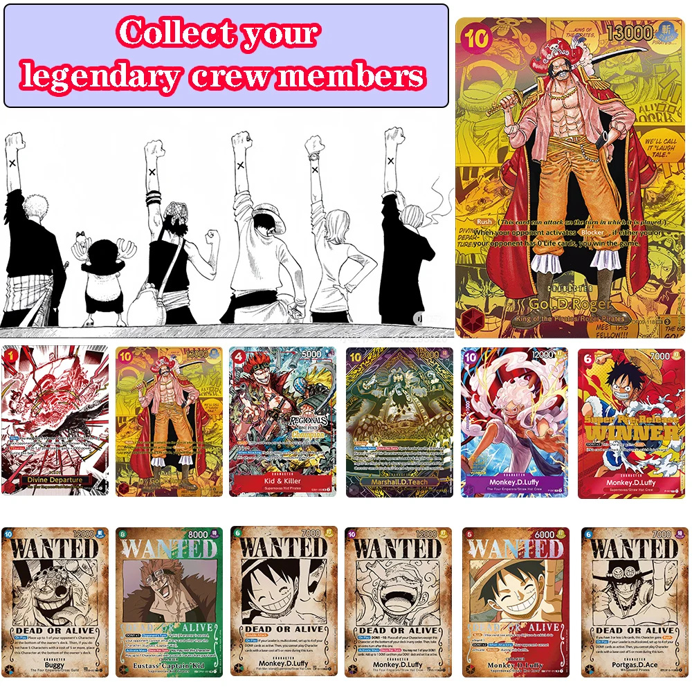 

ONE PIECE Retro Wanted Poster Style Proxy Game Card Gear Two Luffy Roger Killer Anime OPCG/PTCG Card / Collection Trading Card