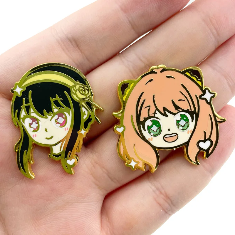 Spy Game Cartoon Anime Badge Cute Girl Metal Enamel Pin Interesting Hero Anime Alloy Brooch Men Women Fashion Jewelry Gift