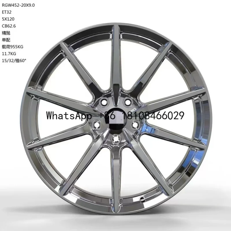 18-22 inch custom alloy wheels, chrome plated multi spoke forged wheels, suitable for Mercedes Porsche PCD 98mm wide 8-11J