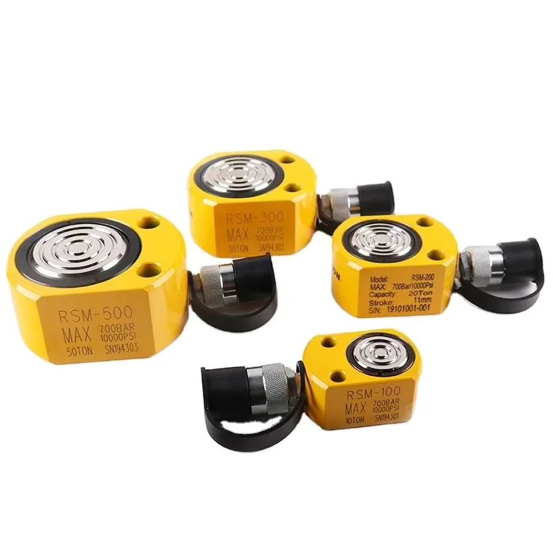 Cilindri idraulici con ritorno a molla a semplice effetto a bassa altezza serie KSRSM-200 RSM