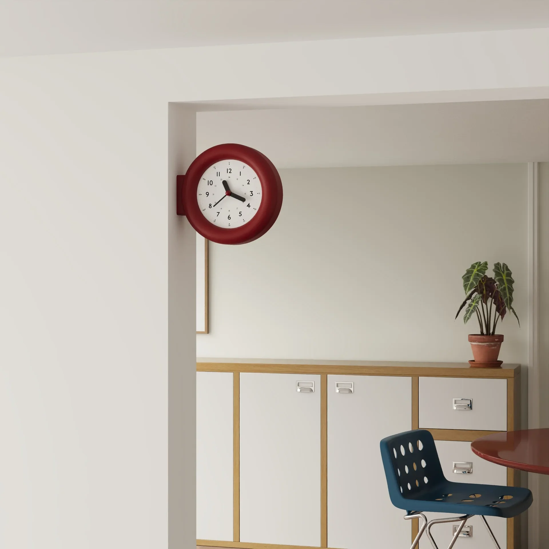 Fashion Minimalist Time Clock Living Room Vintage Clock Corner Double Sided