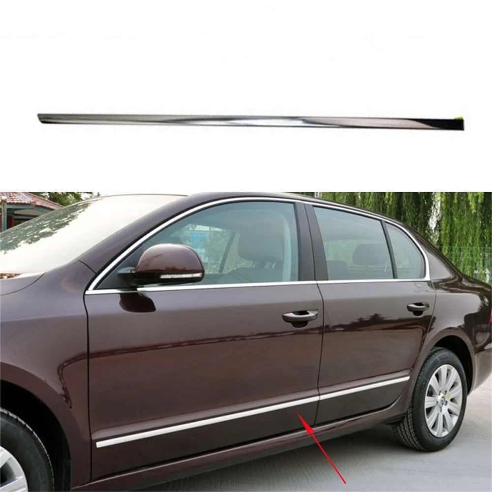 Car Body Door Plate Strips Protection for Skoda Superb Front and Rear Full of Chrome Anti-scratch Silicone Bumper Strip