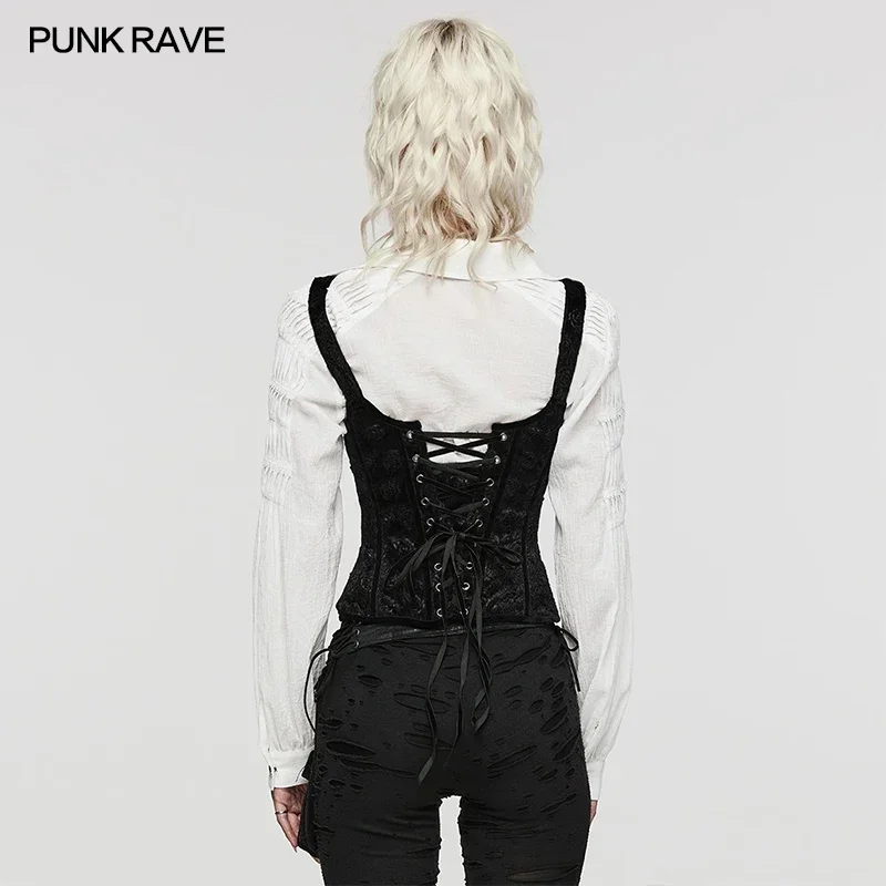 فاسق الهذيان المرأة القوطية روز منقوشة مشد قابل للتعديل الكتف حلقة نادي الحفلات سليم مثير الظهر الأربطة الخصر