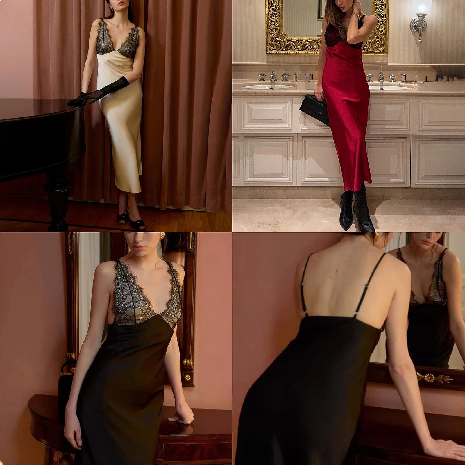 

Sexy Lace Spliced Bodycon Dress Summer Dresses Elegant Backless Ruched Midi Jumpsuit