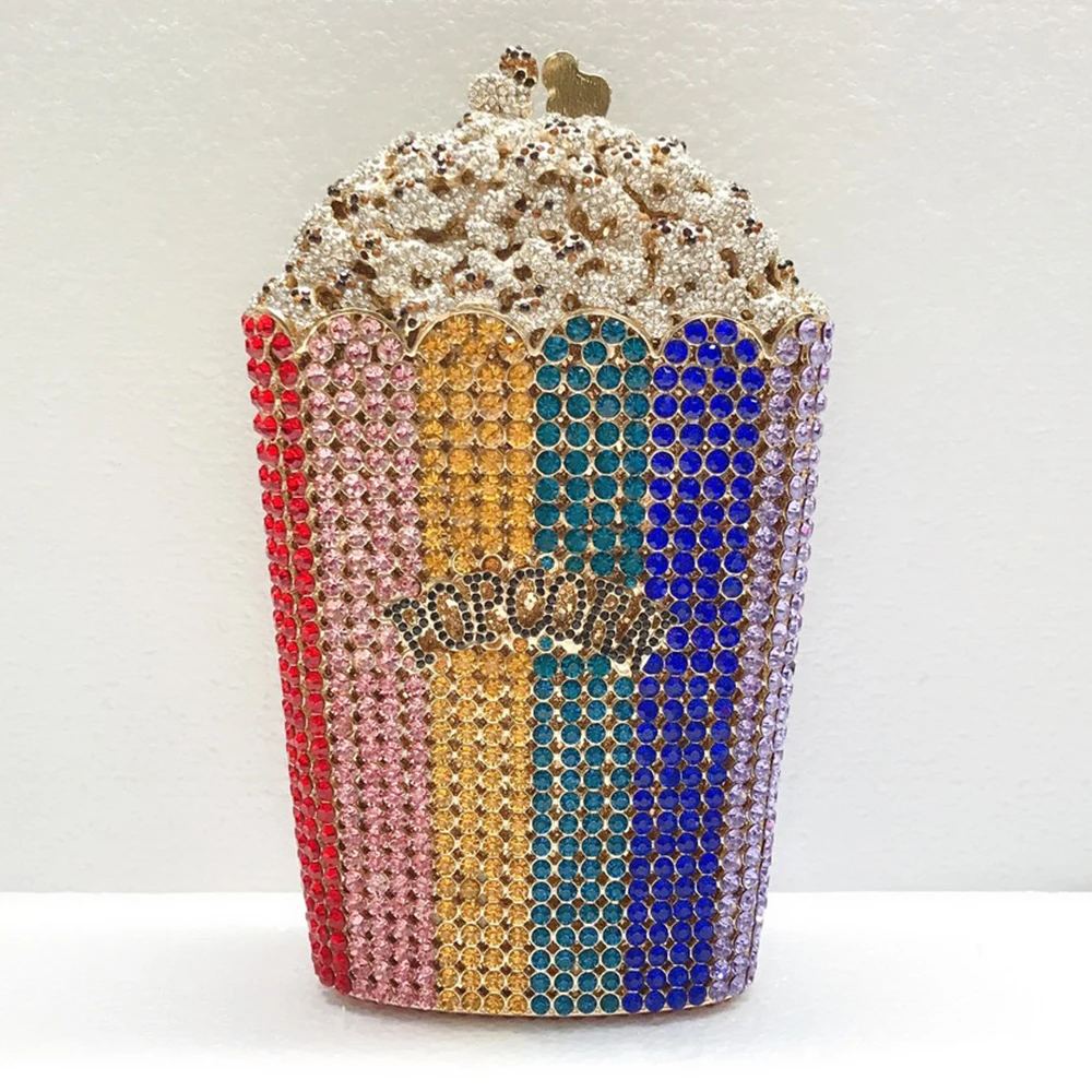

Popcorn Shape Diamond Evening Clutch Bags For Women Crystal Party Bags WHTUOHENG Party Prom Formal Purse Rhinestone Lady Handbag