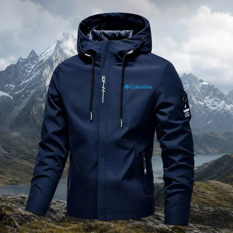 2026 Men's Waterproof Raincoat Hooded Lightweight Cycling Jacket Street Style Hiking Windproof Outdoor Leisure