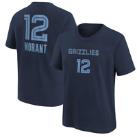 Summer Hot Sale 3D Printing Ja Morant Memphis Grizzlies Youth Icon Name & Number T-Shirt Adult Children Roll Free Plus Size Top