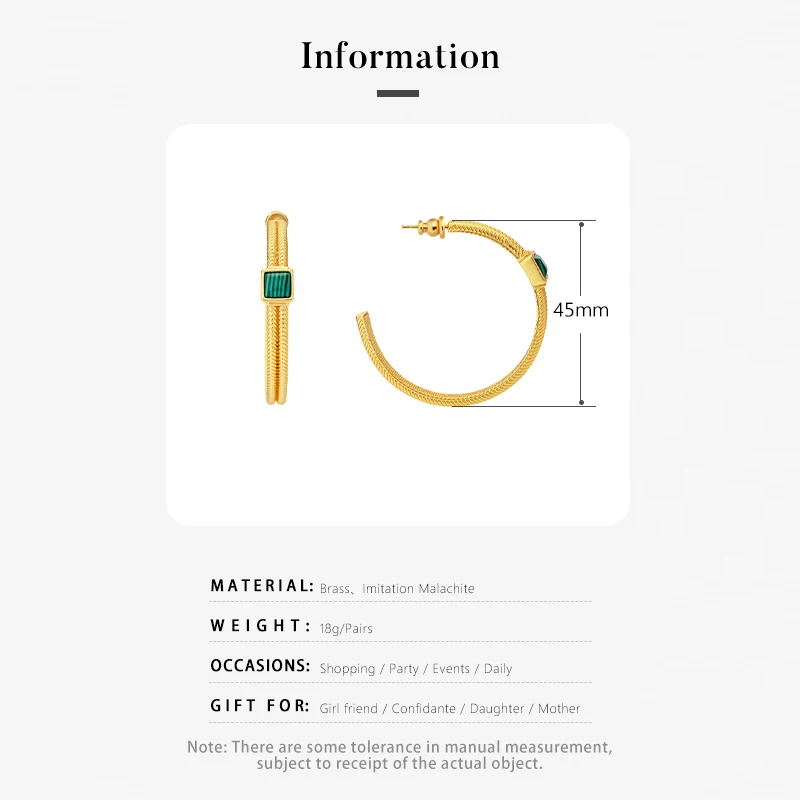 VAROLE تقليد الفيروز هوب القرط للنساء تصميم الأزياء الملمس مجوهرات أنيقة مأدبة الحلي