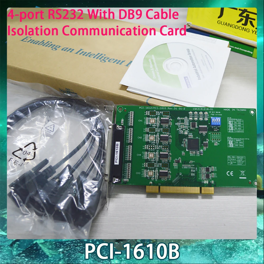 

New PCI-1610B 4-port RS232 With DB9 Cable Isolation Communication Card For Advantech Capture Card Fast Ship Works Perfectly