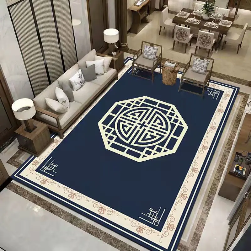 Luxury Large Living Room Rugs Chinese Style Coffee Tables Carpets for Bed Room Decor Non-slip Washable Floor Mats Entry Doormat