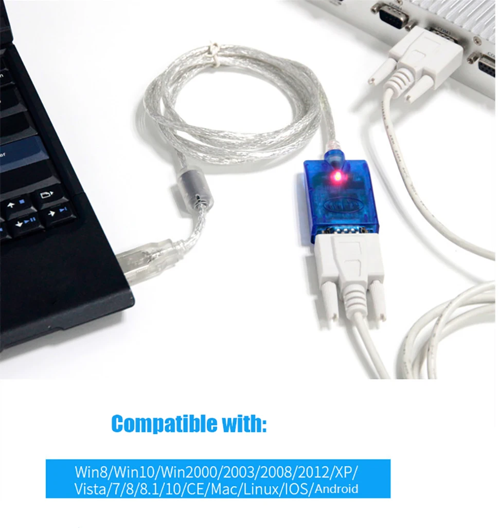 UOTEK FT232RL Chip Convertitore da USB a RS-232 Cavo di conversione da RS232 a USB 2.0 DB9 Adattatore seriale maschio Linea di connettori UT-880