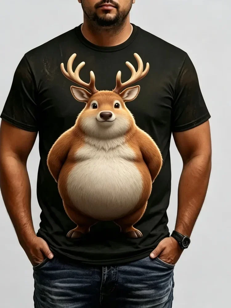 Funny Men's Animal Fat Tiger Pattern Short Sleeve T-shirts Fashion Daily T Shirt Casual Men Women Crew Neck Tops Summer Clothing