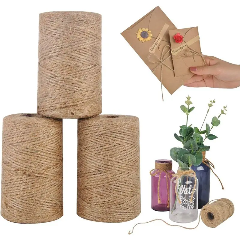 1Pc 109 Meter Jute Touw, Jute Touw, Hennepkoord Voor Diy Ambacht, Kunstwerken Decoratie, Geschenkverpakking