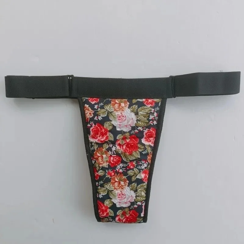 Calzoncillos en T ligeros para hombre, espectáculo en vivo, baile, fiesta privada, disfraces sexys, bragas, gráficos florales, hechos a mano