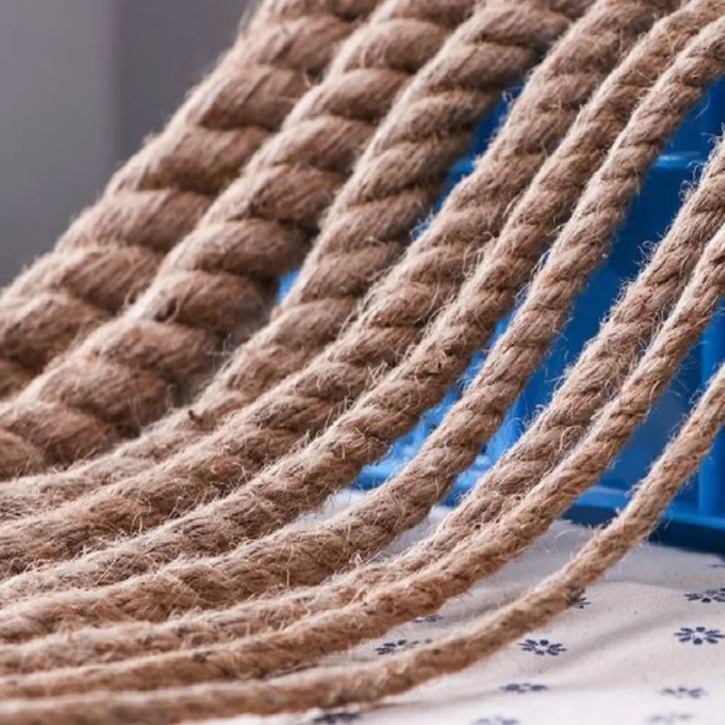 20-30mm 25/50M Natural Hemp Rope For Binding Goods Handicrafts Gardens Homes Outdoor Guardrail Decoration Camping Sturdy Durable