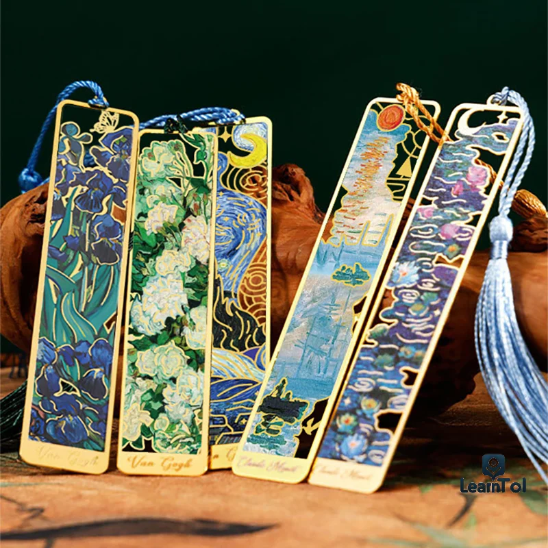 Bookmark Hollow Bookmarks Retro Book Clip Floral Painting Book Mark With Tassel For Book Club Reader Writer Book Lovers Students