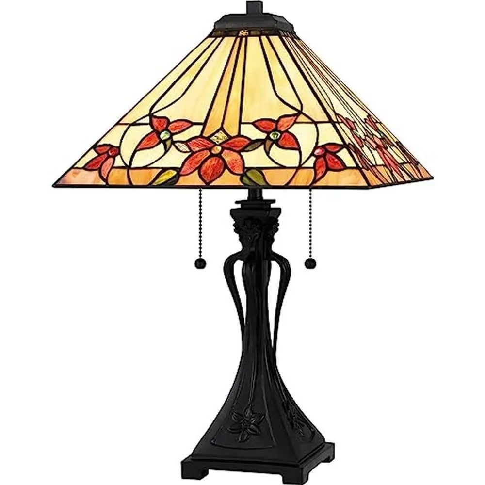

Multicolor Art Glass 2-Light Resin Table Lamp 24.5" H 16" W 12.6 lbs