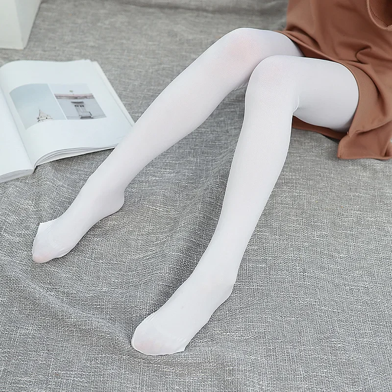 Summer Spring Candy Color Kids Pantyhose Ballet Dance Tights for Girls Stocking Children Velvet Solid White Pantyhose Autumn