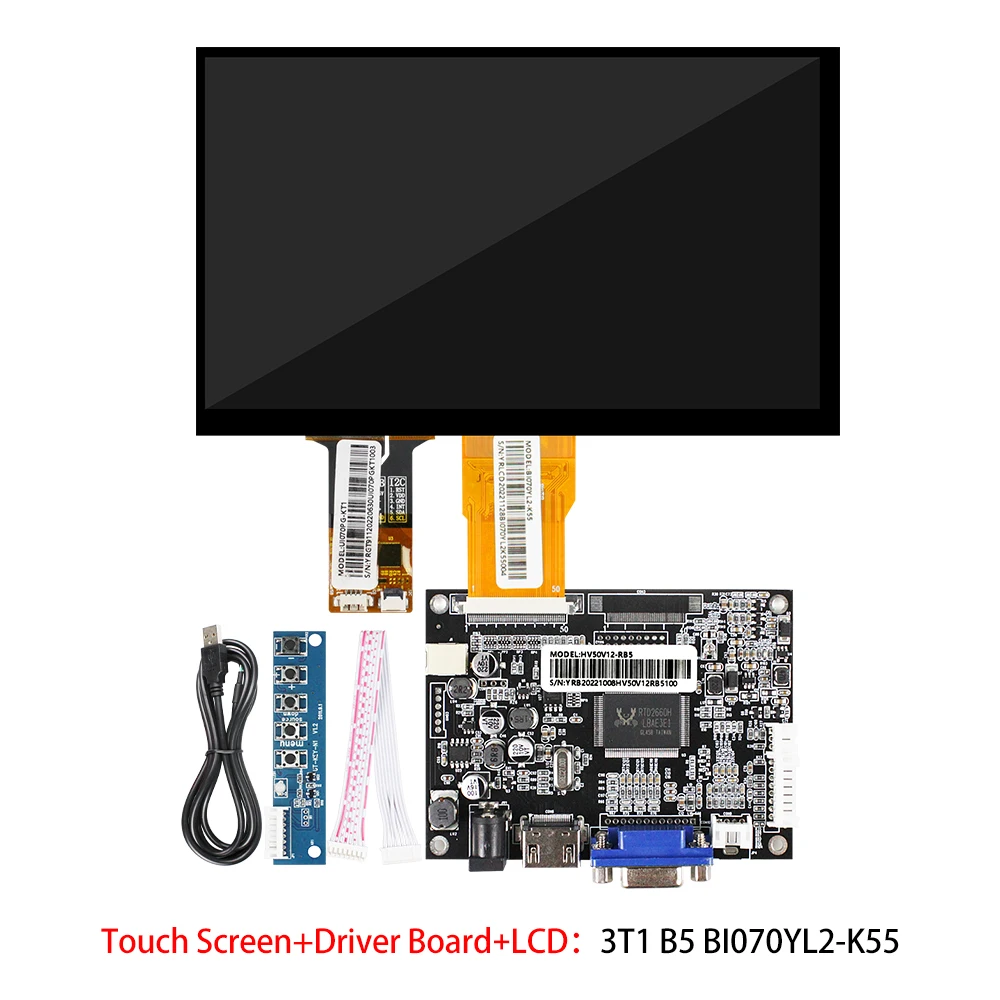 Placa controladora de pantalla LCD de 7 pulgadas, 1024x600, para Lattepanda, Raspberry Pi, PC, placa de desarrollo DIY