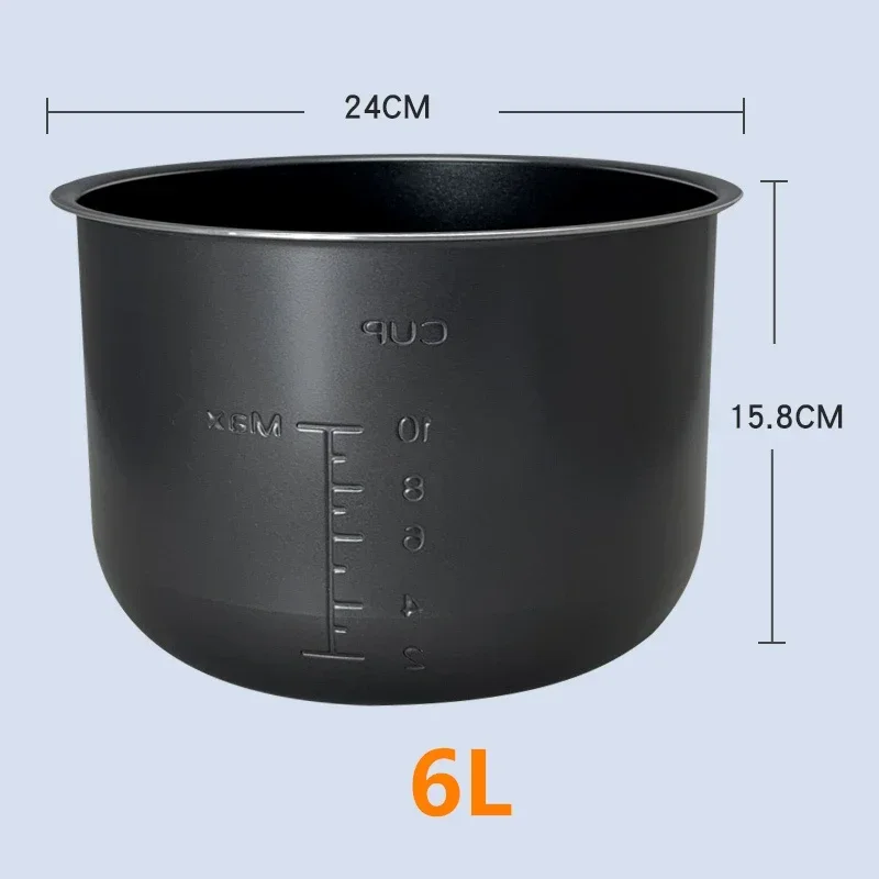 Electric Pressure Cooker Liner 6L Non-stick Rice Pot Gall Black Crystal Inner Accessories Cooker Parts Only for Midea