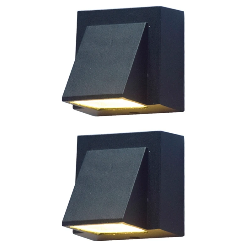 

2X 3W Modern Minimalist Creative Outdoor Wall Lamp LED Outdoor Garden Light Door Light Balcony Garden Light Warm White