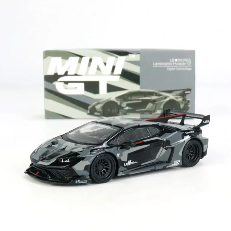 MINI GT 1:64 LBWORKS Lamborghini Aventador Limited Edition Matt Silver MGT Alloy Car Model Toy Racing Sports Car SUV Collection