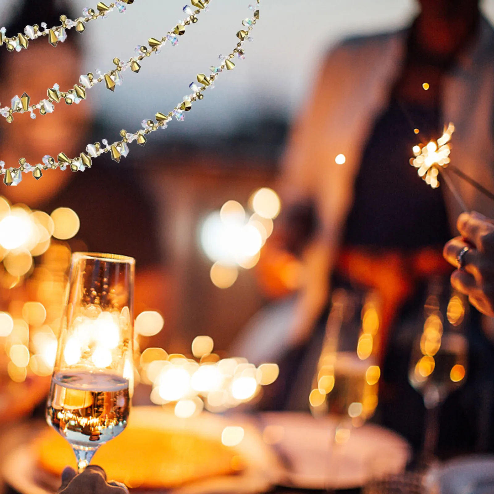 

2 шт. Рождественские гирлянды из бисера с подвесками в форме бриллиантов, пластиковые украшения для елки, декор для дома и вечеринок