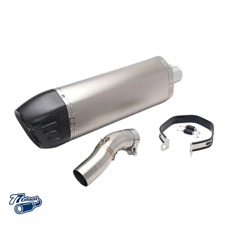 Mid & Slip-on Exhaust Fits BMW F900GS ADV 2024-2026, Carbon Fiber Tip, Direct Bolt-On No Modification