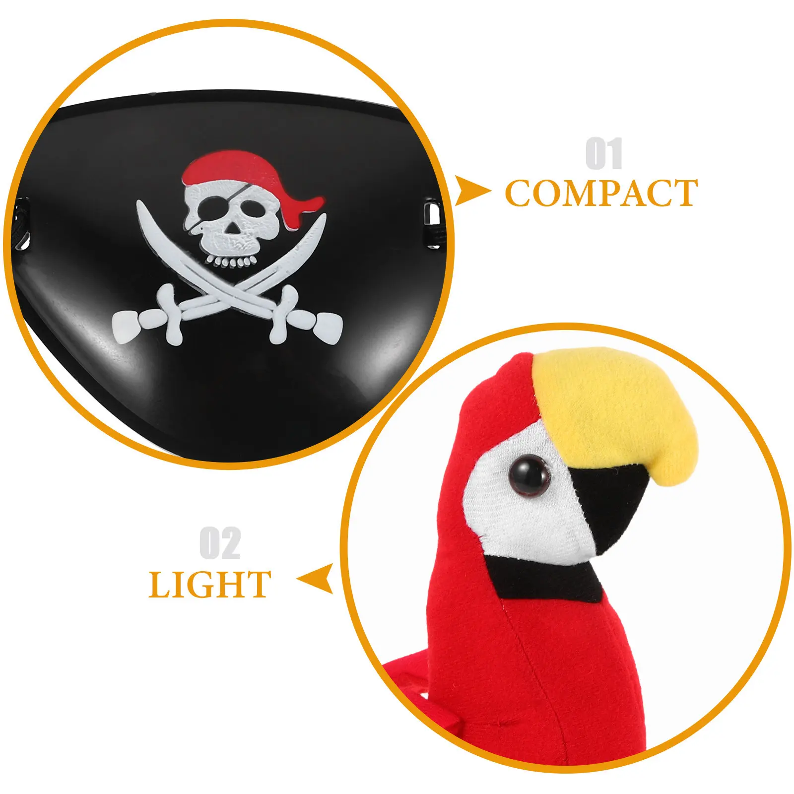 1Set Realistic Pirate Parrot Shoulder Accessory Costume Prop for Halloween Fancy Dress Role Play Party Celebration