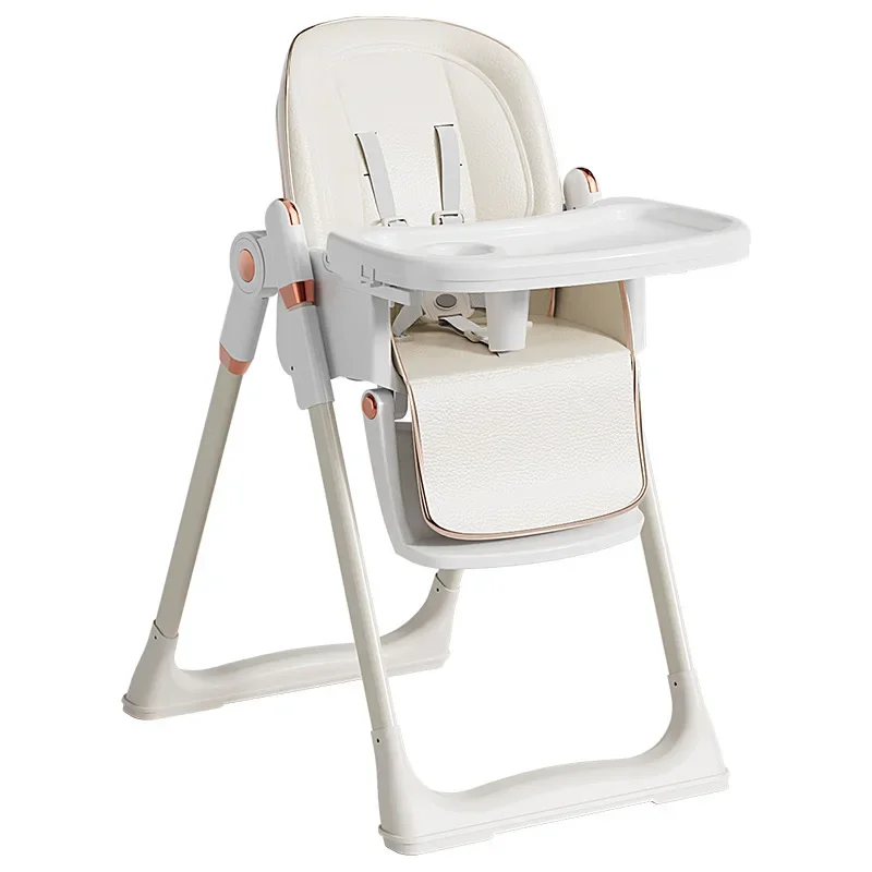 Foldable High Dining Chair with Wheels Multifunctional Plastic Adjustable 3 in 1 Children High Chair for Baby Eating