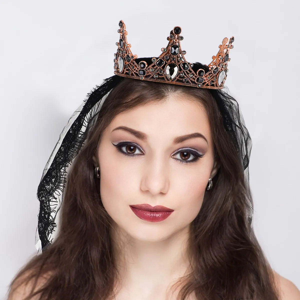 

Набор из 1 винтажной черной фаты: премиум-материал, прочная, романтичная, сетчатая, для Хэллоуина, свадебных вечеринок, косплея, декора на свадьбу