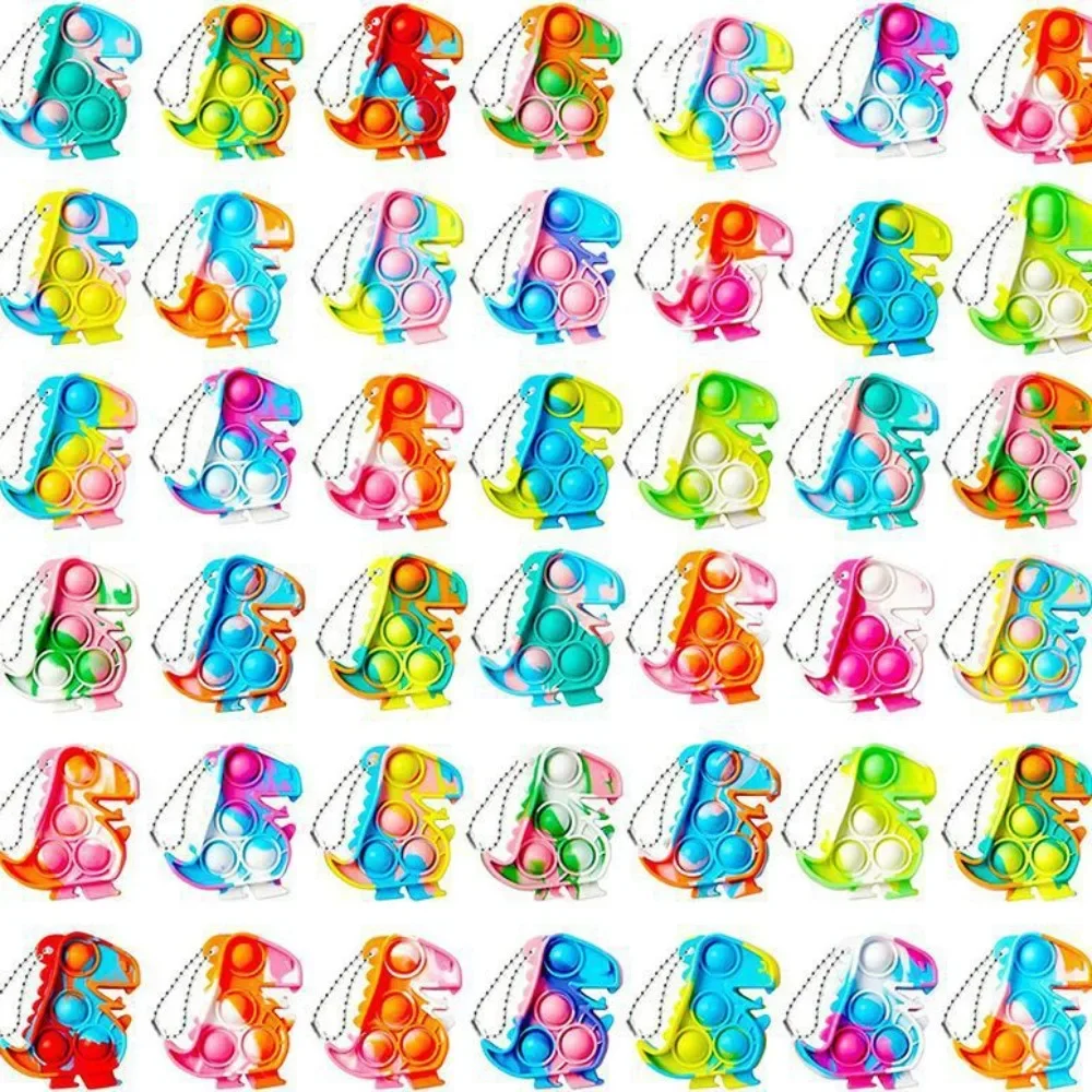 New 20/10Pcs Dinosaur Keychain Sensory Fidget Toys Bulk Animal Themed Party Favors for Kids Birthday Goodie Bag Fillers