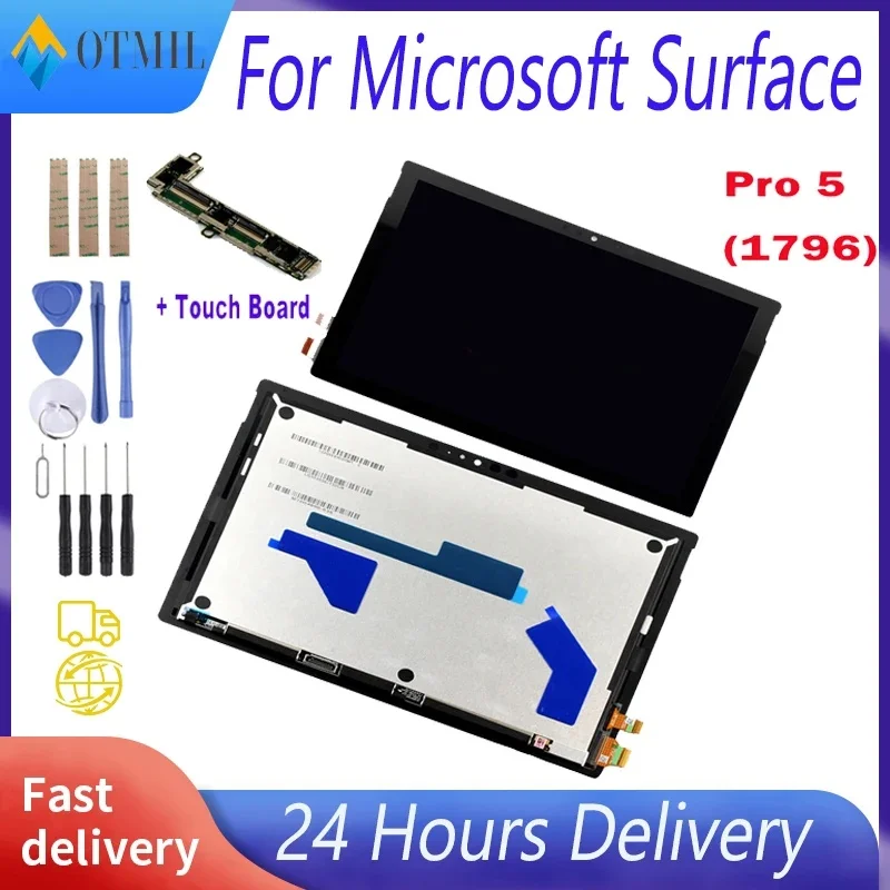 12.3 "AAAA +++ Pro5แอลซีดีสำหรับ Microsoft Surface Pro 5 1796จอแสดงผล LCD แบบสัมผัสหน้าจอชุดประกอบ Digitizer บอร์ดขนาดเล็กเครื่องมือ LP123WQ1