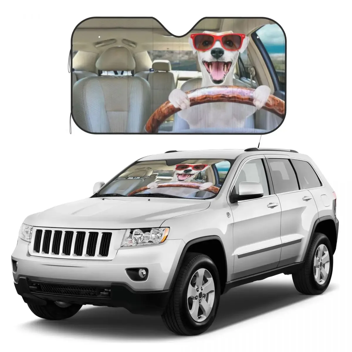 Dog Driving Funny Car Windshield Sunshade Aluminum foil anti ultraviolet sun visor for automobile windshield