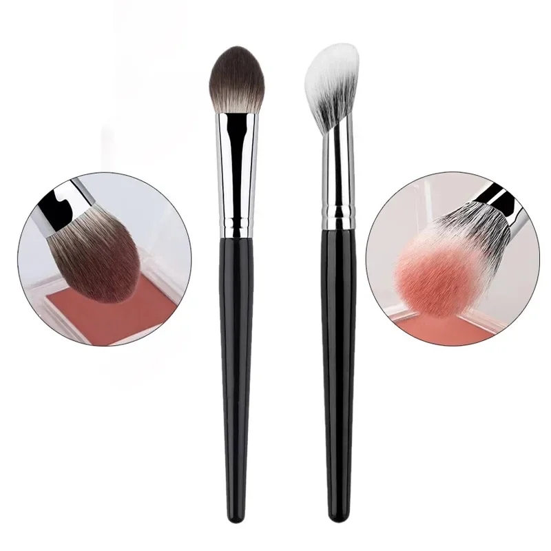1/2 pezzi cuore di pesca fard pennello fard in polvere fard crema fard liquido pennelli per trucco piatto piccolo pennello per fard preciso strumenti per il trucco