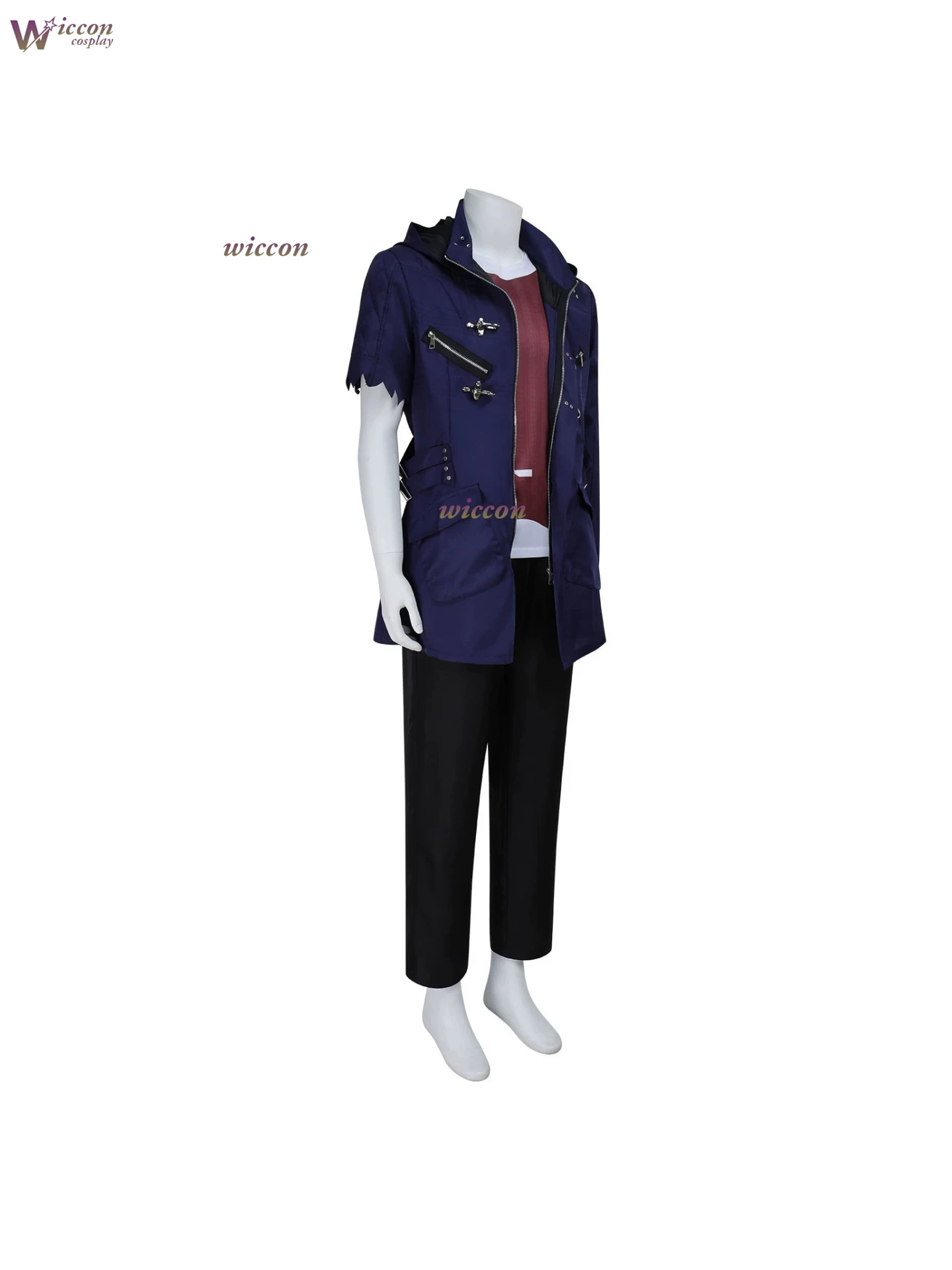 Game DMC 5 Nero Cosplay Costume Coat Pants Wig Devil May Hunter- Cry N Clothes Outfits Halloween Anime Uniforms Hat view 5