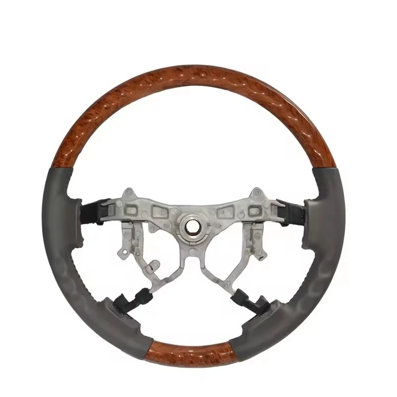 Wooden Leather Steering Wheel For Toyota Land Cruiser FJ200 2008 2009 2010 2011 2012 2013 2014 2015 Car Accessories