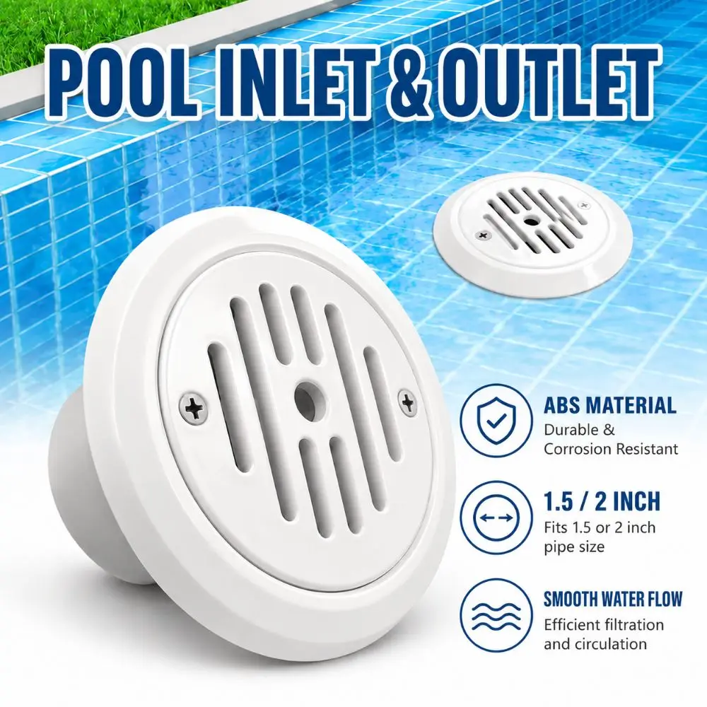 Portable SP1424 Pool Water Outlet ABS 1.5in 2in Pool Return Inlet White Pool Cleaning Drainage