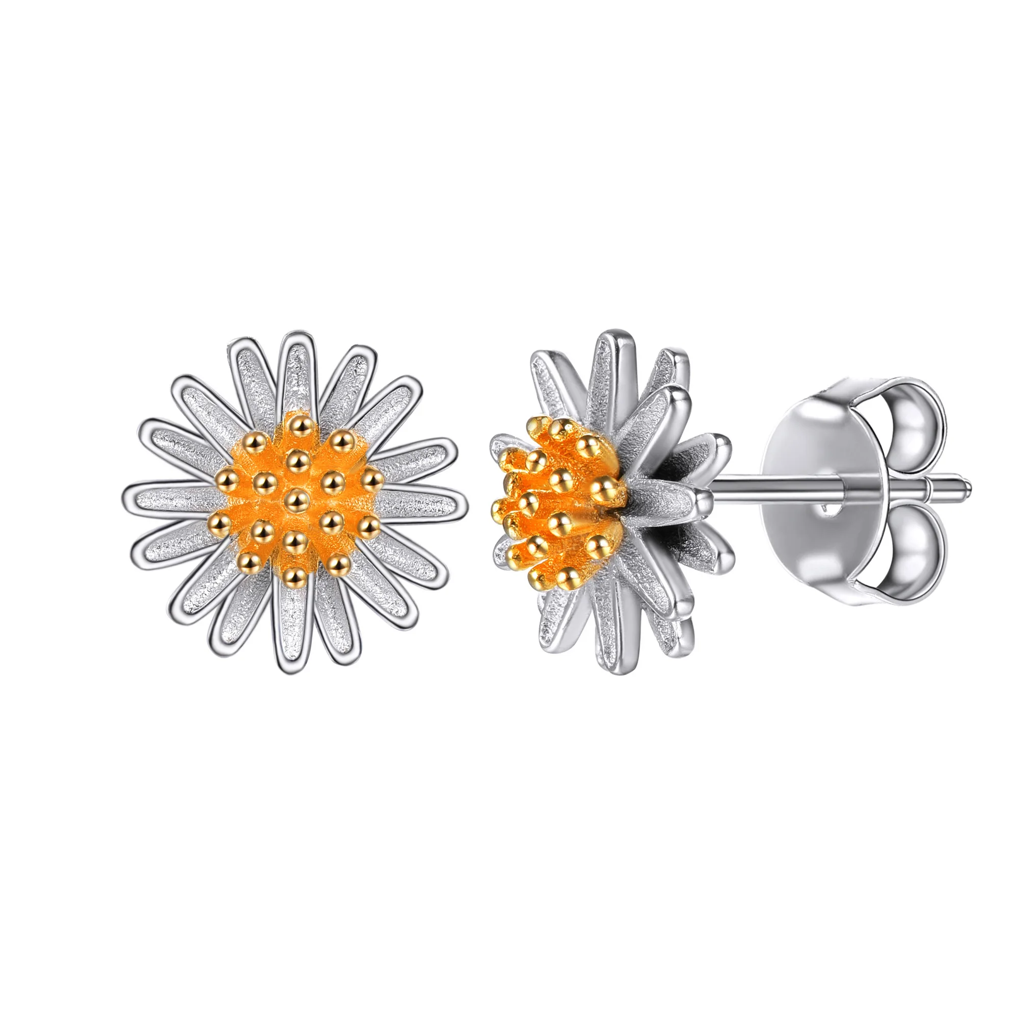 

U7 925 Sterling Silver Flowers Daisy Stud Earrings Valentine's Day Gift For Women Chic Elegant Daily Jewelry QC24