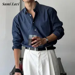 New Casual Long Sleeve Mens Linen Shirt Tops Spring Autumn Vintage Turn-down Collar Button-up Shirts For Men Fashion Cardigans