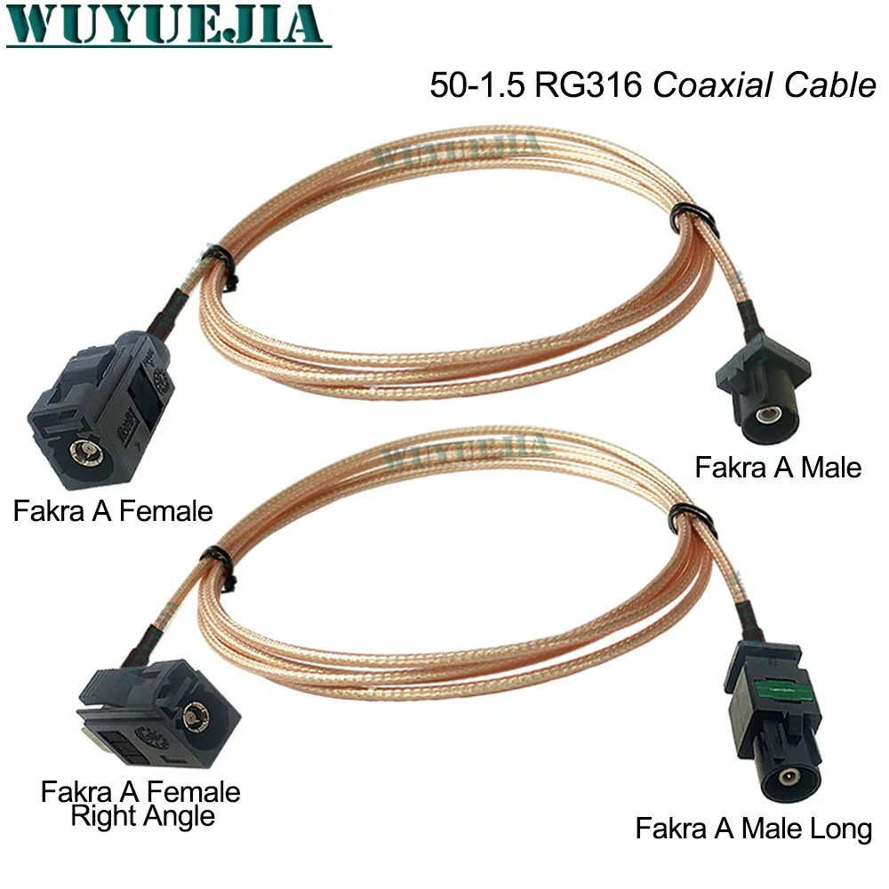 

RG316 Coaxial Cable Fakra A Male Plug to Fakra A Female Jack 50 ohm Connector WIFI Router Antenna Pigtail Extension Cord Jumper