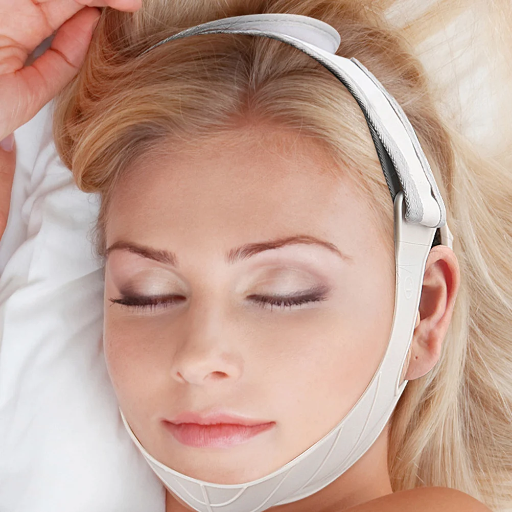 滑り止めシリコンフェイスマスク V字型フェイスストラップ 二重あご軽減 フェイススリミングツール リフトベルト 女性用 フェイスビューティー